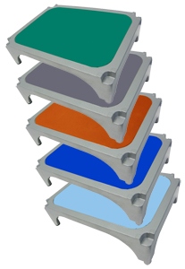 Stackable Color Coded Surgical Step Stools.